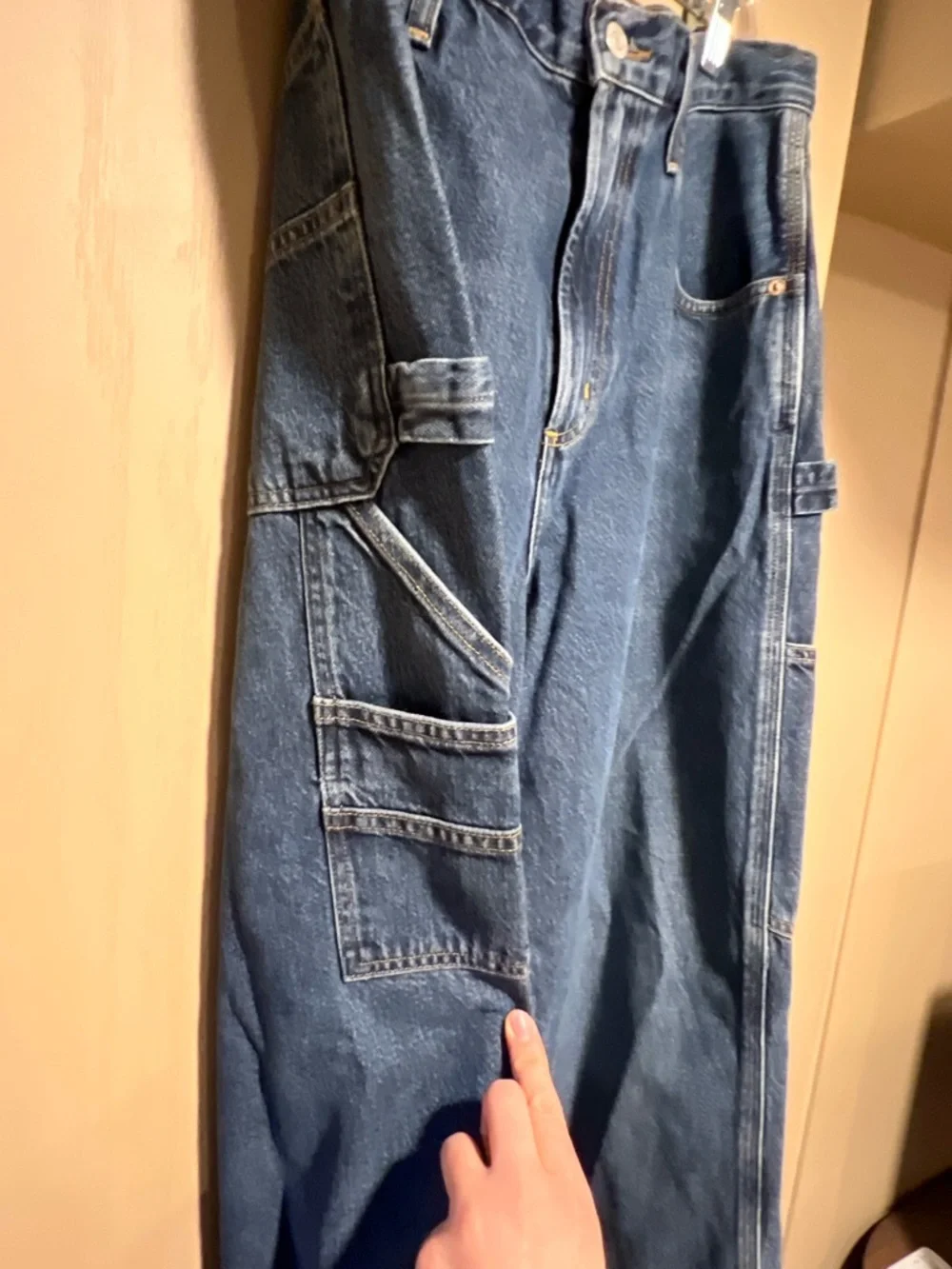 Agolde Dark Blue Wide-Leg Utility Jeans - Picture 6 of 10